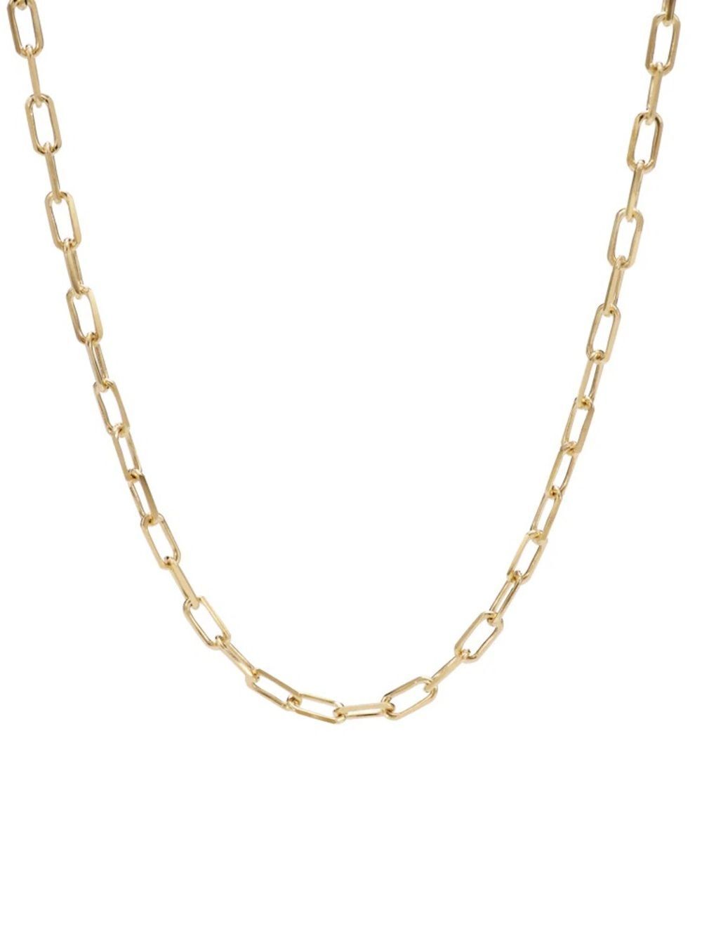 Gold Paperclip Link Necklace for Women